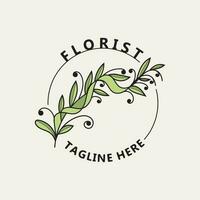 fleuriste logo magnifique floral feuille et fleur vecteur art, icône graphique décoration affaires mariage modèle