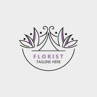 fleuriste logo magnifique floral feuille et fleur vecteur art, icône graphique décoration affaires mariage modèle
