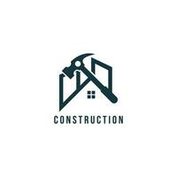 construction logo vecteur avec marteau concept conception