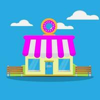 Donut magasin vecteur illustration