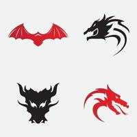 icône de vecteur de logo de tête de dragon