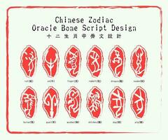 chinois zodiaque oracle OS scénario conception vecteur