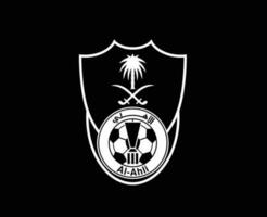 Al ahli club logo symbole blanc saoudien Saoudite Football abstrait conception vecteur illustration avec noir Contexte