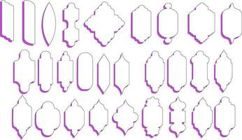 islamique silhouettes arabe les fenêtres vecteur ensemble. cadres dans musulman conception pour Ramadan kareem