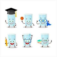 école étudiant de verre de l'eau dessin animé personnage avec divers expressions vecteur