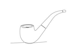 vecteur continu ligne dessin de fumeur le tabac tuyaux vecteur illustration
