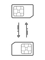 transfert téléphone Nombres à un autre sim carte. plat vecteur illustration sur blanc Contexte.