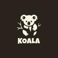 unique koala icône logo conception modèle. monochrome silhouette de une koala escalade une arbre logo vecteur illustration