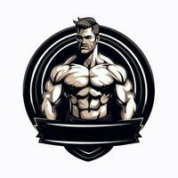 muscle homme mascotte logo vecteur