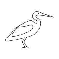 héron oiseau Célibataire ligne dessin avec oiseau ligne art vecteur conception