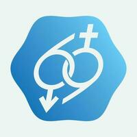 diagonale icône logo le sexe vecteur