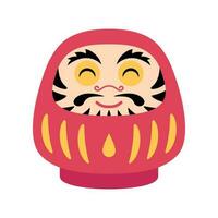 dessin animé Couleur personnage Daruma icône. vecteur