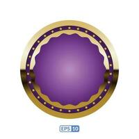 or Cadre cercle en forme de violet badge. vecteur