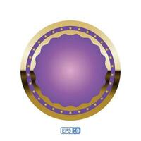 or Cadre cercle en forme de violet badge. vecteur