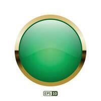 or Cadre cercle jade vert bouton. vecteur