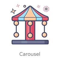 parc d'attractions carrousel vecteur