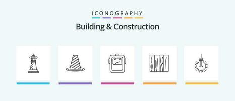 bâtiment et construction ligne 5 icône pack comprenant couleur. peindre. ingénieur. électronique. machine. Créatif Icônes conception vecteur