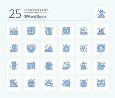 sauna 25 bleu Couleur icône pack comprenant les serviettes. la nature. sauna. sauna. sauna vecteur