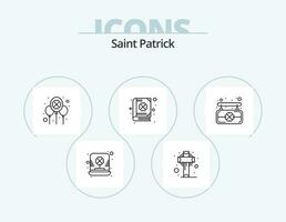 Saint patrick ligne icône pack 5 icône conception. Irlande. Saint. verre. téléphone. cellule téléphone vecteur