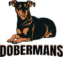 dobermans chien logo conception vecteur art