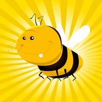 Abeille drôle de dessin animé vecteur