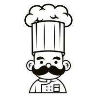 chef dans une cuisine chapeau Facile ligne art symbole vecteur contour logo. cuisine Facile noir icône. portraits de des employés dans ligne art. linéaire plat vecteur collection isolé sur blanc Contexte