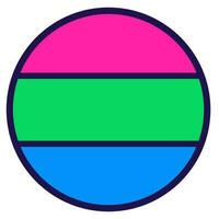 polysexuel lgbt fierté drapeau de fête cercle badge vecteur
