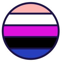 genderfluid lgbt fierté drapeau de fête cercle badge vecteur
