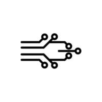 circuit électronique icône vecteur modèle