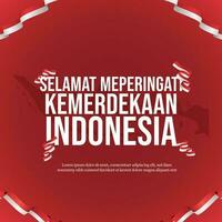 social médias bannière salutation Indonésie indépendance journée vecteur