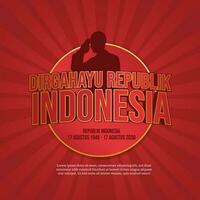 social médias Publier bannière salutation Indonésie indépendance journée vecteur