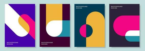 ensemble de conceptions de brochures de couverture de livre dans un style géométrique. illustration vectorielle. vecteur