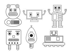 ligne art robot griffonnage vecteur