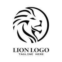 tête Lion crinière partie logo vecteur