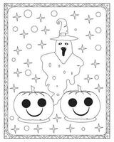 Halloween coloration pages pour enfants, Halloween fantôme coloration pages pour enfants, Halloween illustration, Halloween vecteur, noir et blanc vecteur