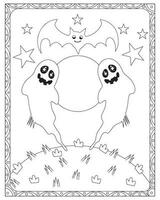 Halloween coloration pages pour enfants, Halloween fantôme coloration pages pour enfants, Halloween illustration, Halloween vecteur, noir et blanc vecteur