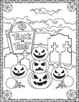 Halloween coloration pages, Halloween coloration pages pour enfants, Halloween illustration, Halloween vecteur, noir et blanc vecteur