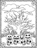 Halloween coloration pages, Halloween coloration pages pour enfants, Halloween illustration, Halloween vecteur, noir et blanc vecteur