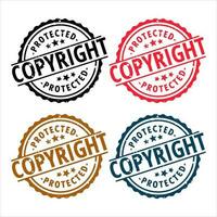 droits d'auteur joint intellectuel propriété protégé badges collection dans papier texture isolé vecteur