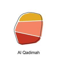 carte de Al qadimah coloré moderne vecteur conception modèle, nationale les frontières et important villes illustration