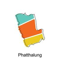 phatthalung carte. vecteur carte de Thaïlande conception modèle avec contour graphique esquisser style isolé sur blanc Contexte