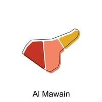 carte de Al mawain coloré moderne vecteur conception modèle, nationale les frontières et important villes illustration