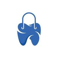dentaire logo avec achats sac logo vecteur, achats sac dentaire vecteur logo modèle.