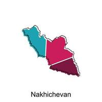 nakhitchevan ville république de Azerbaïdjan carte vecteur illustration, vecteur modèle avec contour graphique esquisser style isolé sur blanc Contexte