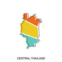 central Thaïlande carte. vecteur carte de Thaïlande conception modèle avec contour graphique esquisser style isolé sur blanc Contexte