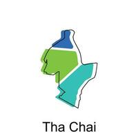 thaïlandais chai carte. vecteur carte de Thaïlande conception modèle avec contour graphique esquisser style isolé sur blanc Contexte