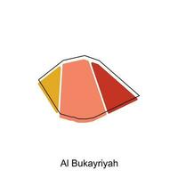 Al boukayriyah carte. vecteur carte de saoudien Saoudite Capitale pays coloré conception, illustration conception modèle sur blanc Contexte