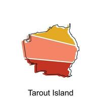 carte de tarout île coloré moderne vecteur conception modèle, nationale les frontières et important villes illustration