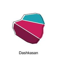 dashkasan ville république de Azerbaïdjan carte vecteur illustration, vecteur modèle avec contour graphique esquisser style isolé sur blanc Contexte