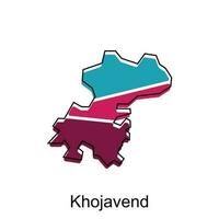 khojavend ville république de Azerbaïdjan carte vecteur illustration, vecteur modèle avec contour graphique esquisser style isolé sur blanc Contexte